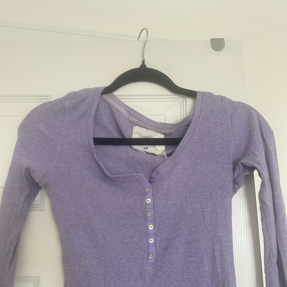 H&M Women's Purple Long Sleeve Top - Picture 2 of 2
